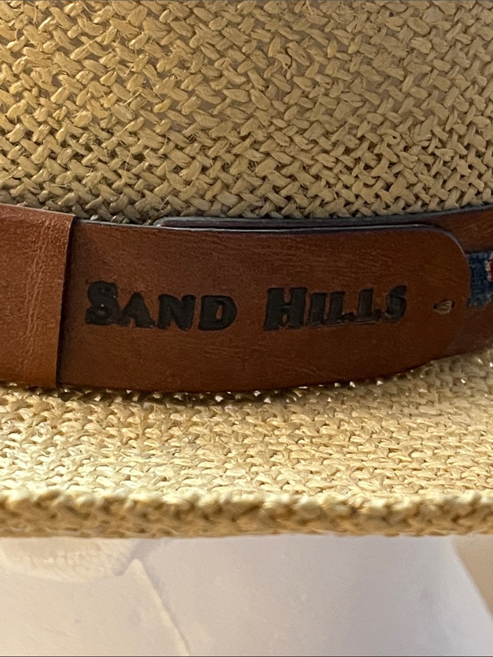 Vintage UNIHAT by TEXACE Sand Hills Straw Golf Hat w/Fabric & Leather Trim Band - Picture 3 of 16